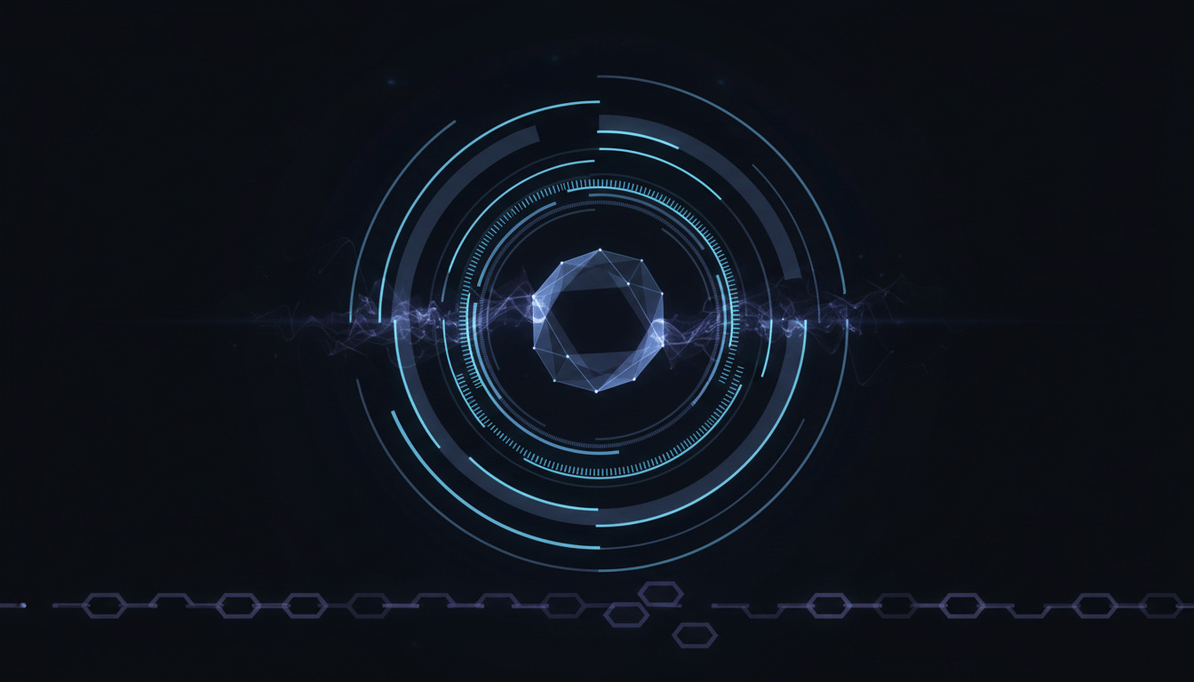Abstract visualisation of data context rings and cryptographic chain links