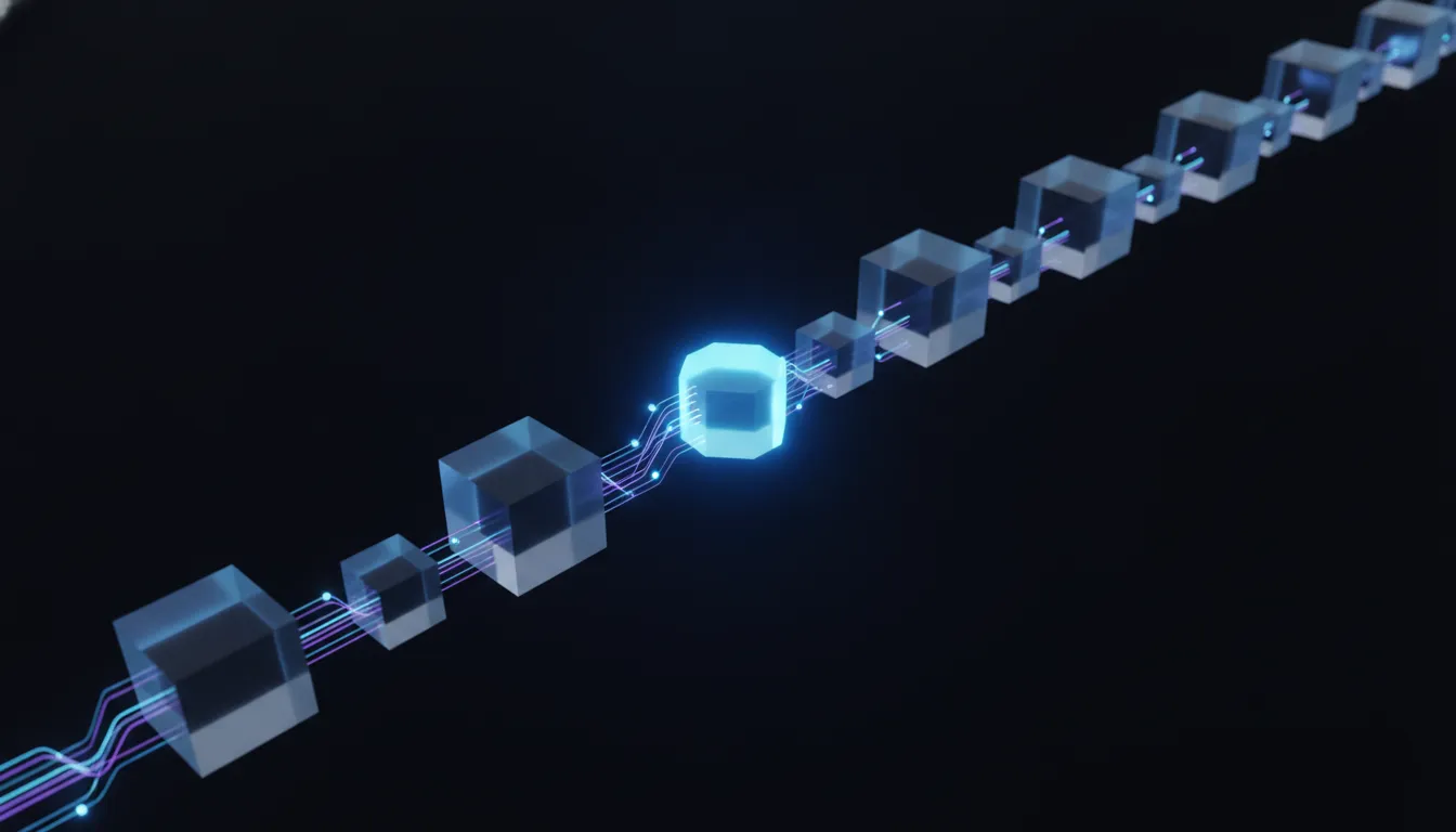 A single refund action passing through four translucent evidence layers in sequence, ending in a signed and sealed chain link
