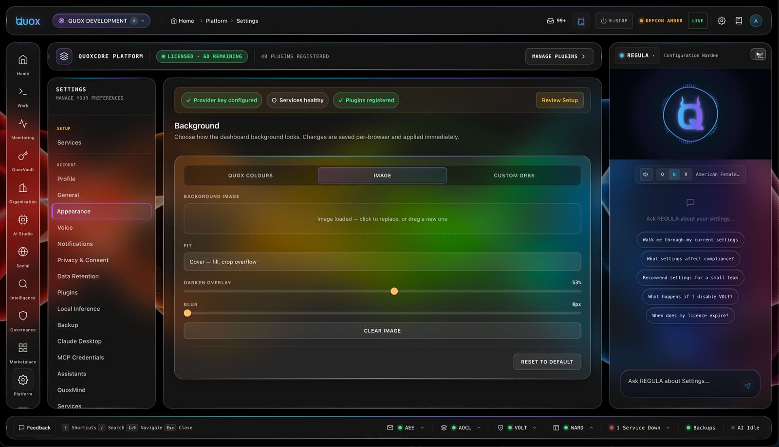 Appearance settings