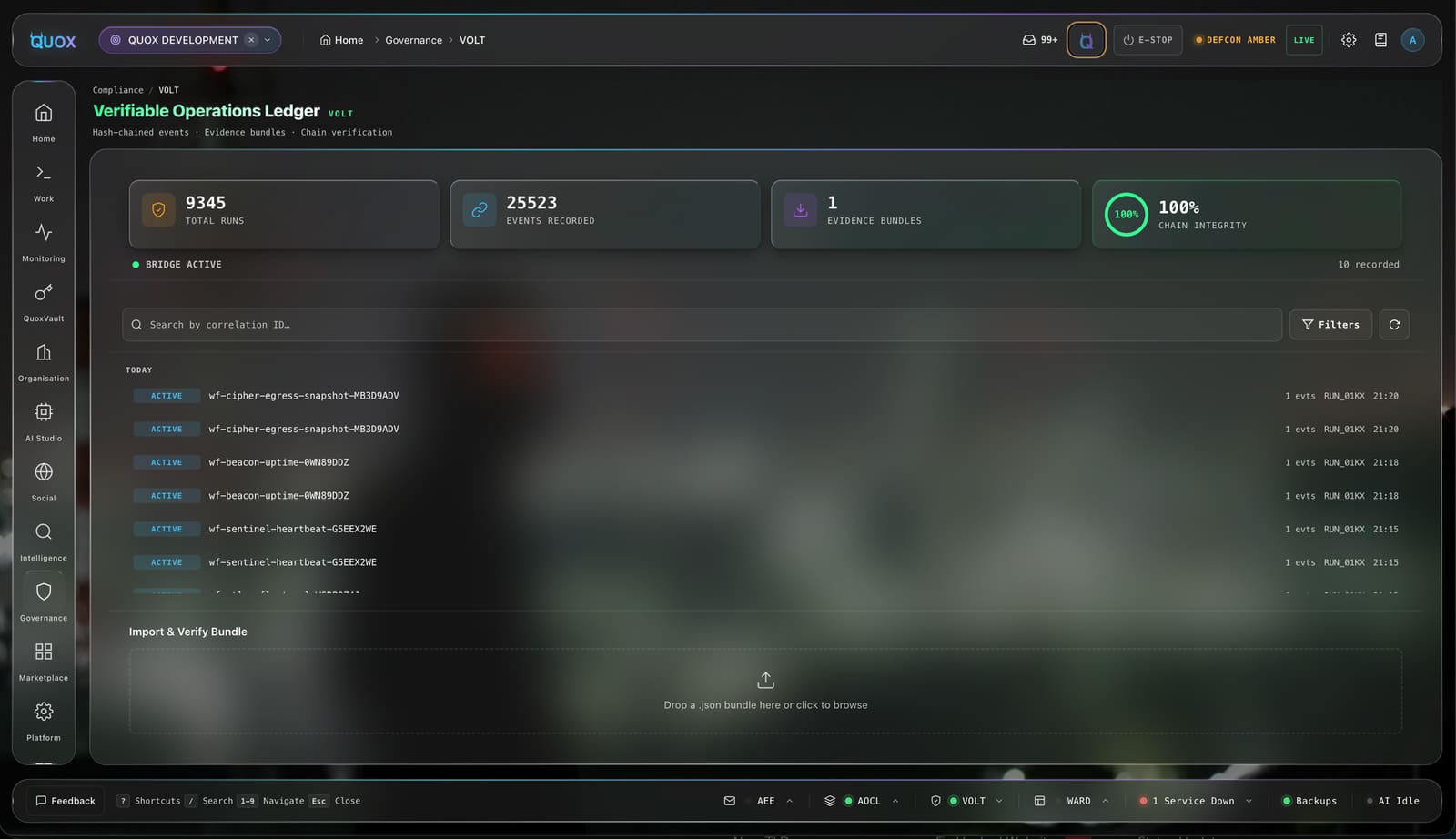 Verifiable operations ledger